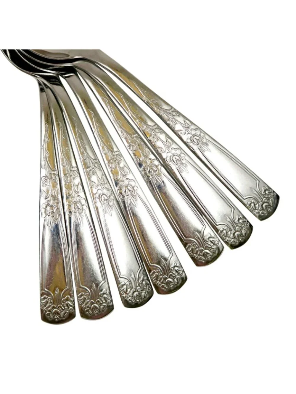 Sears Roebuck Rose Stainless Place Soup Spoons (Set of 7) 7 1/4
